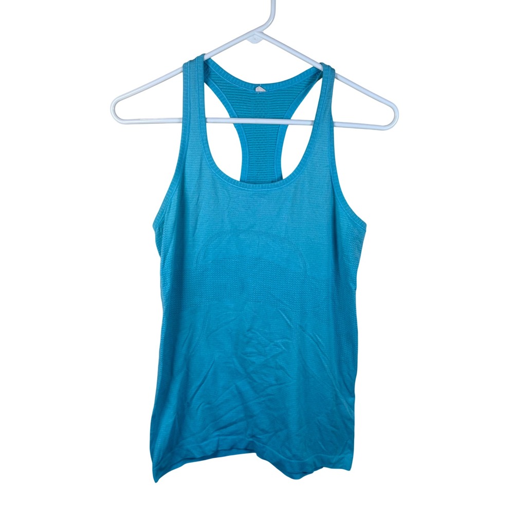 Lululemon Swiftly Tech Racerback Tank Women 8 Blue Turquoise Active Running Yoga